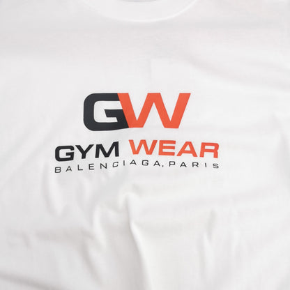 Balenciaga S Cotton Letter Print Crew Neck T-Shirt