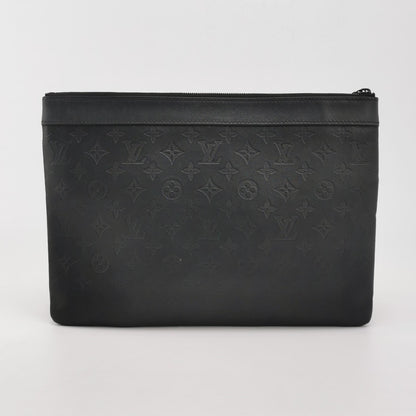 Louis Vuitton Discovery Pochette Black Embossed Clutch