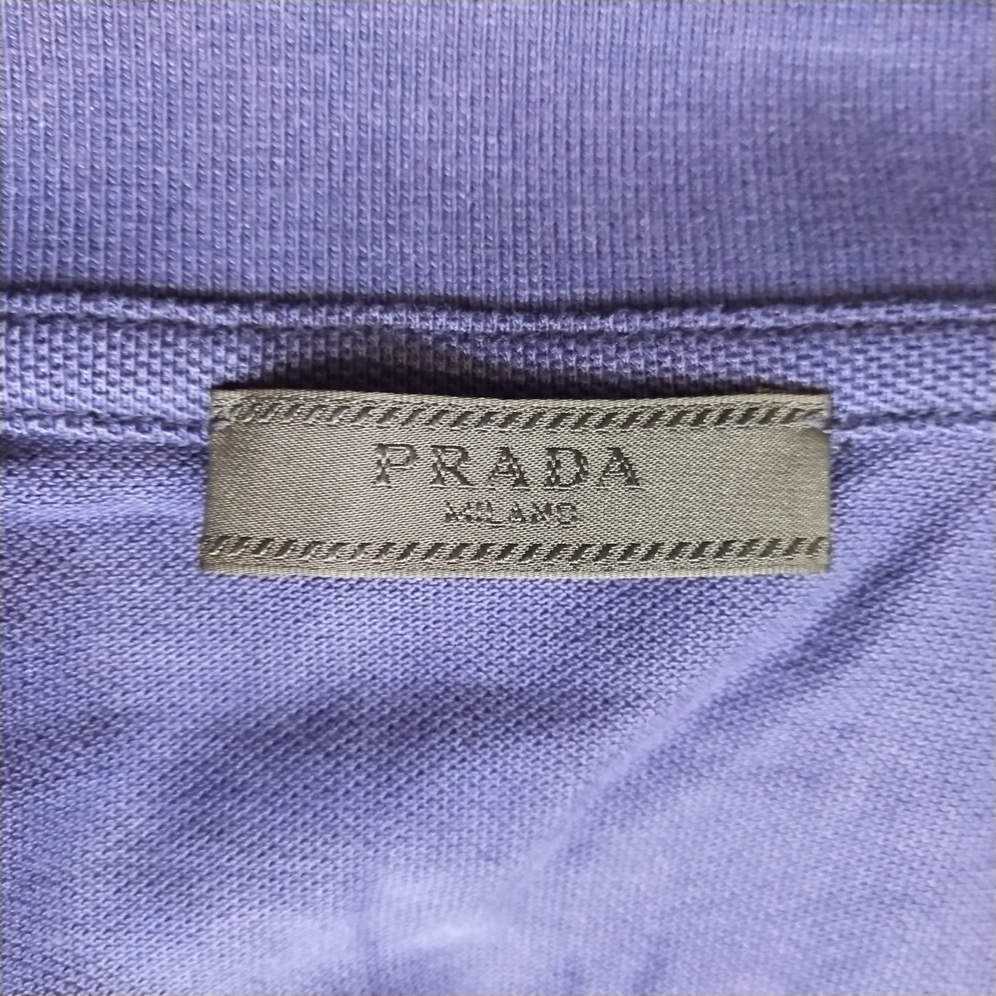 Prada Men's XL Cotton Striped Collar Polo Shirt