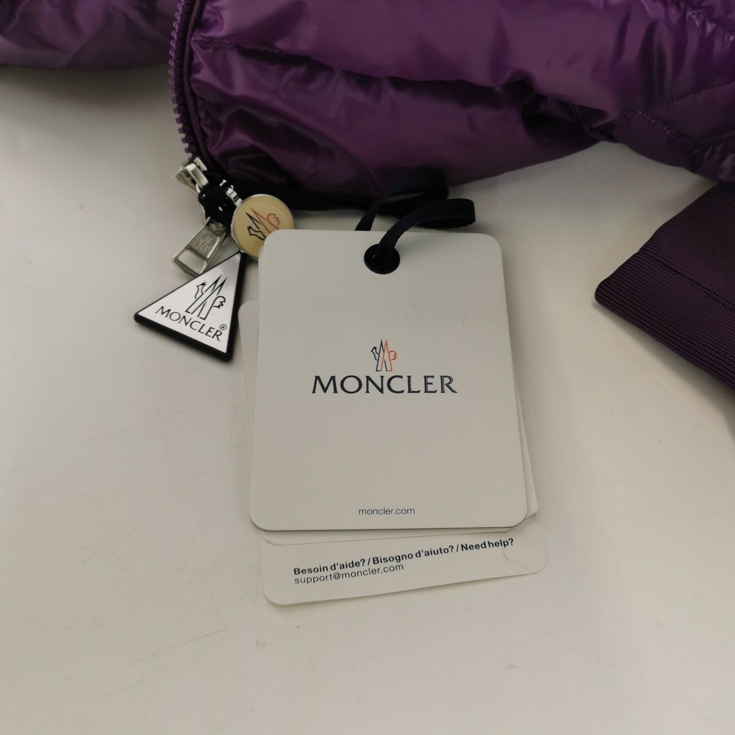 Moncler Purple Logo Puffer Jacket S Size