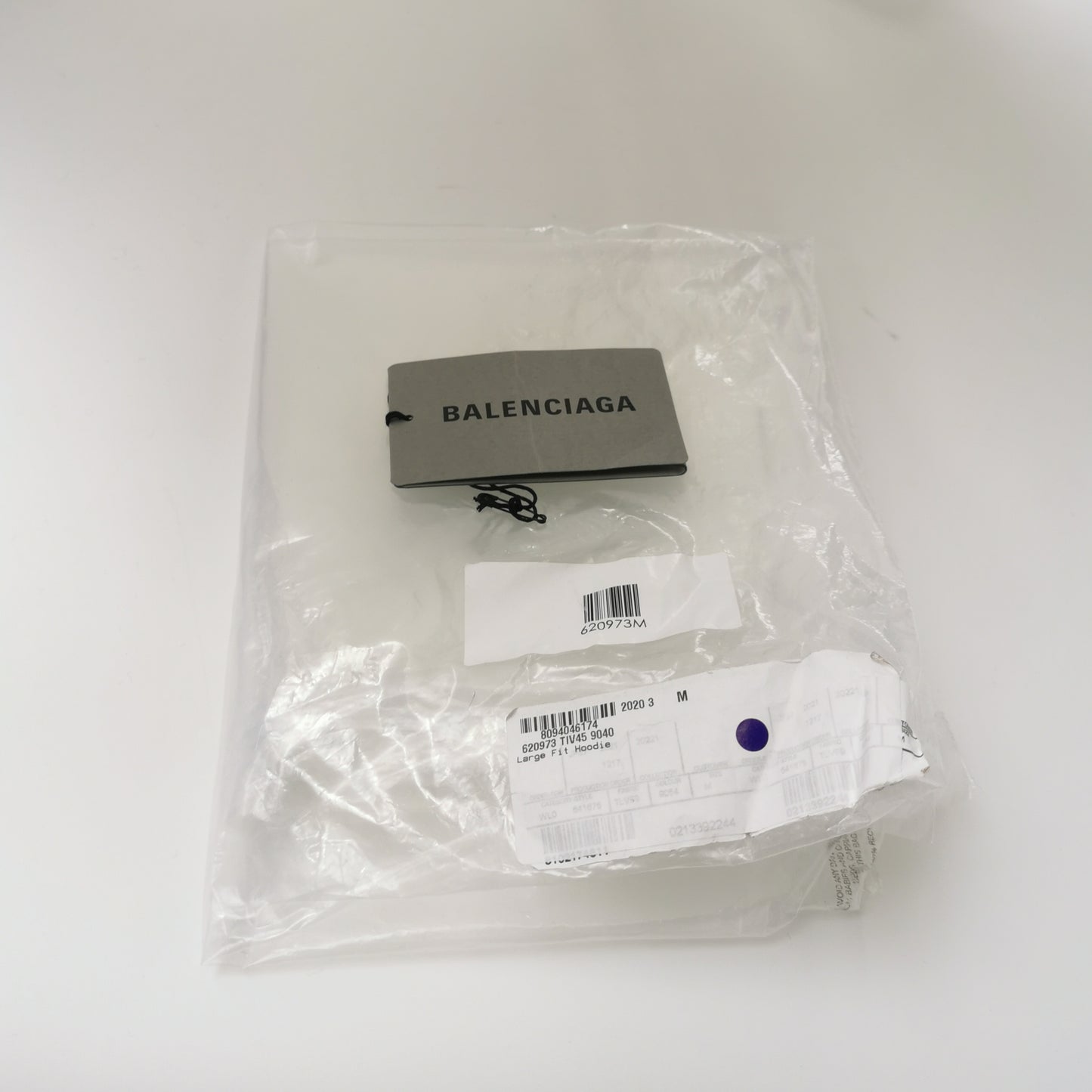 Balenciaga White Torch Logo Oversized Hoodie