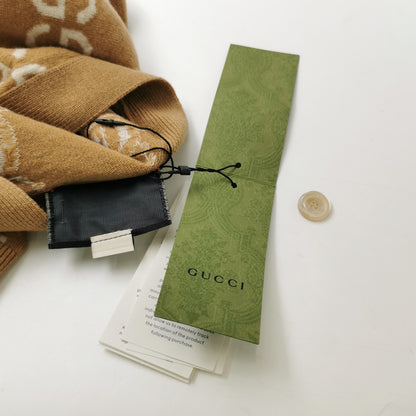 Gucci Wool GG Monogram V-Neck Cardigan S