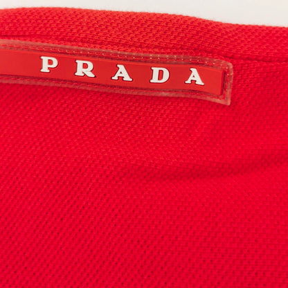 Prada Red Color-Block Collar Polo Shirt XXL