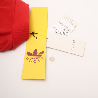 Gucci x adidas Red Cotton Logo Polo Shirt S