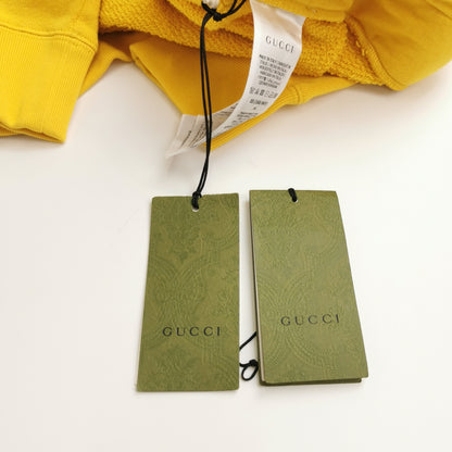 Gucci Yellow Logo Print Hoodie XS