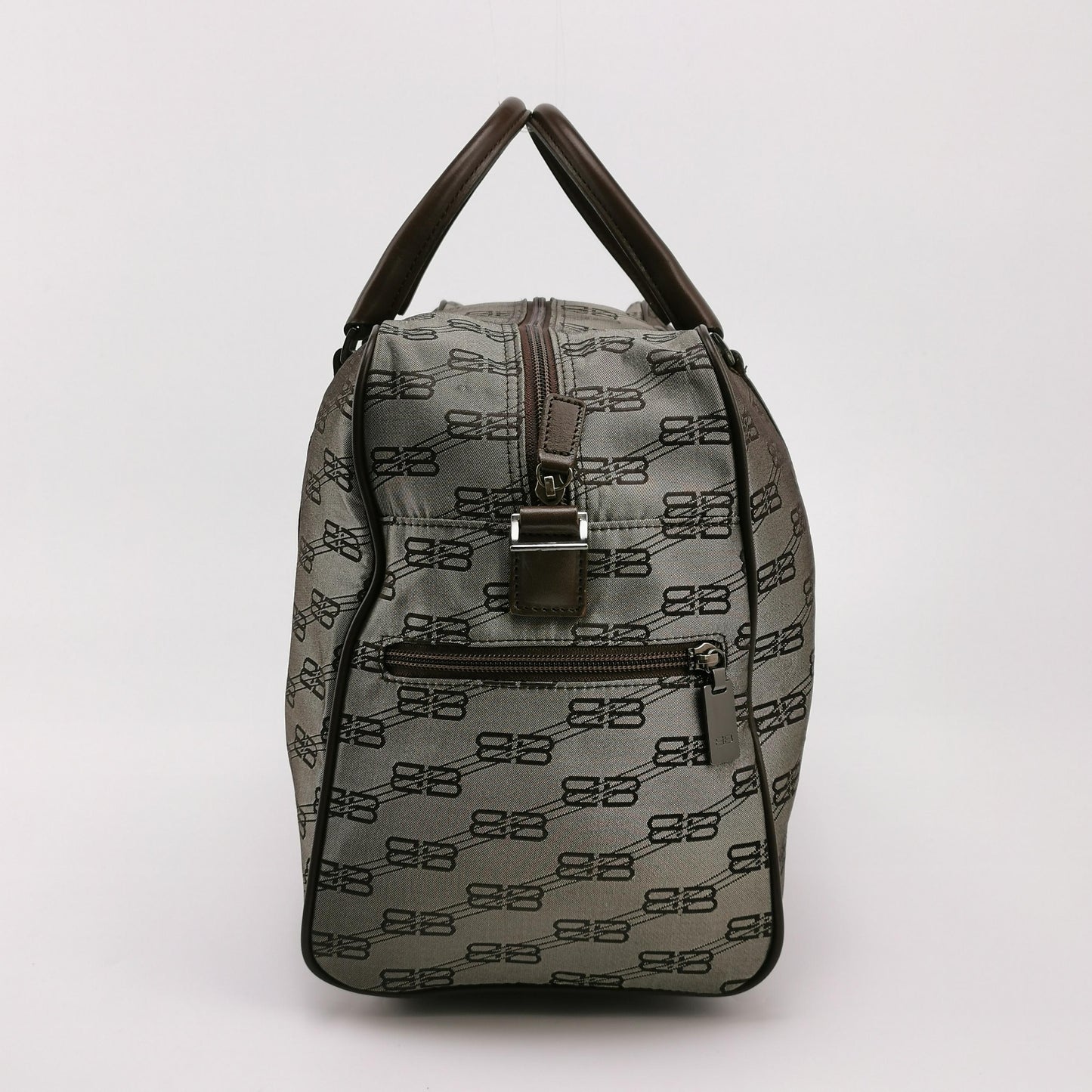 Balenciaga Double B Monogram Leather-Nylon Zip Tote