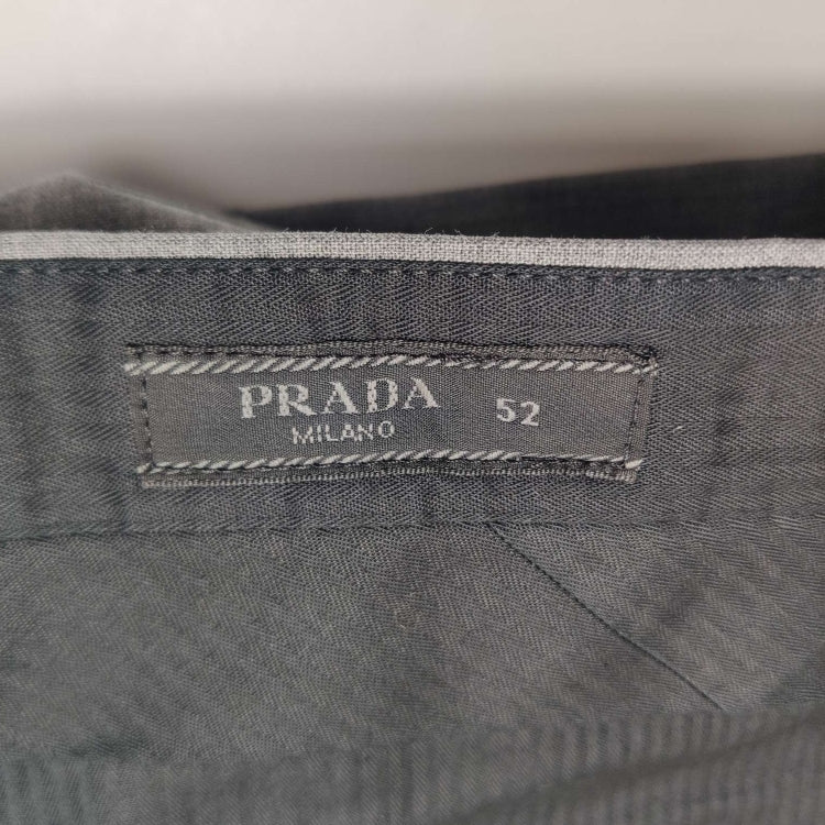 Prada Wool Solid Gray Trousers Size L