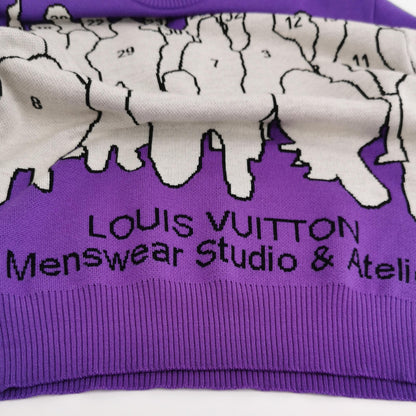 Louis Vuitton Purple Crewneck Wool Blend Sweater M