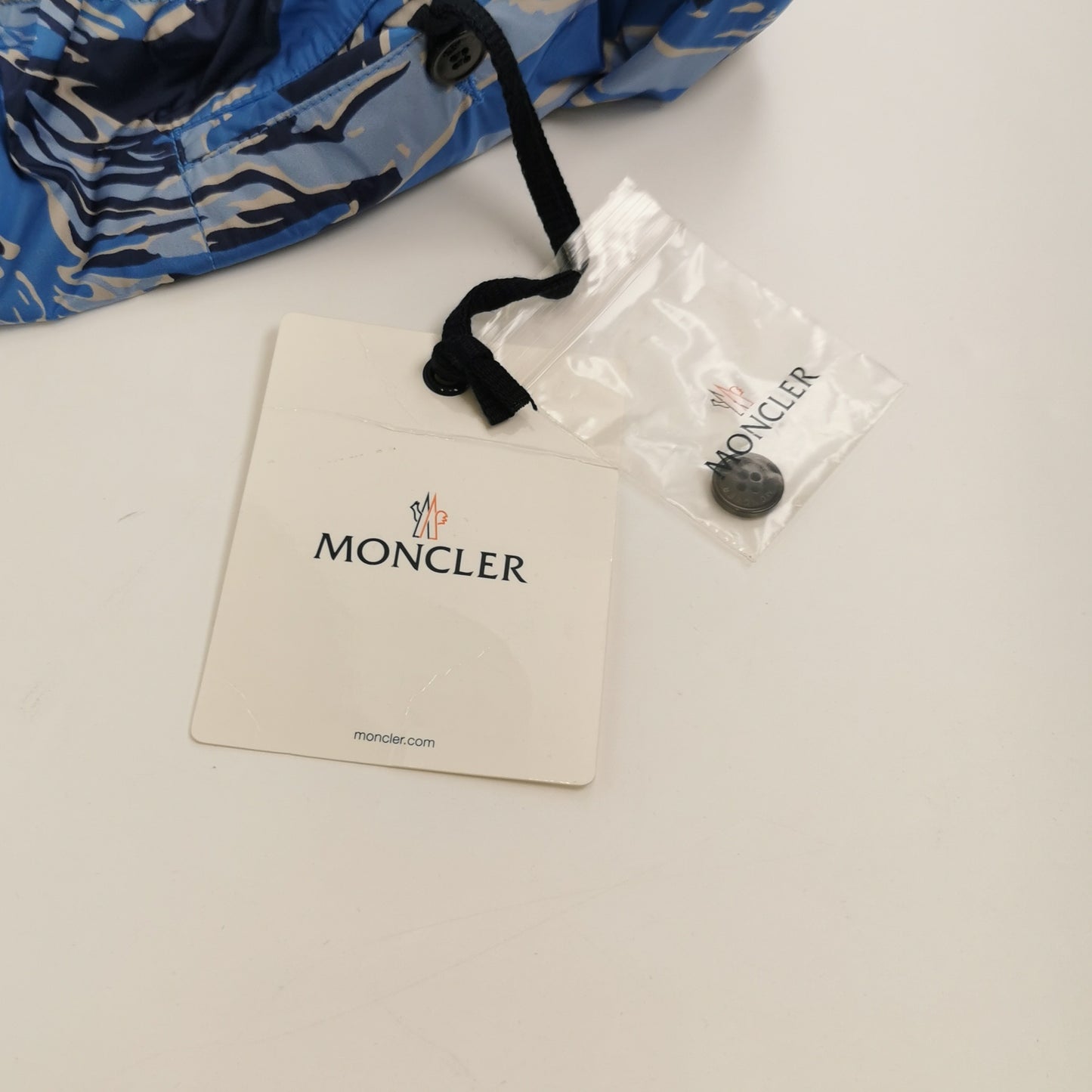Moncler Blue Camouflage Drawstring Cargo Pants