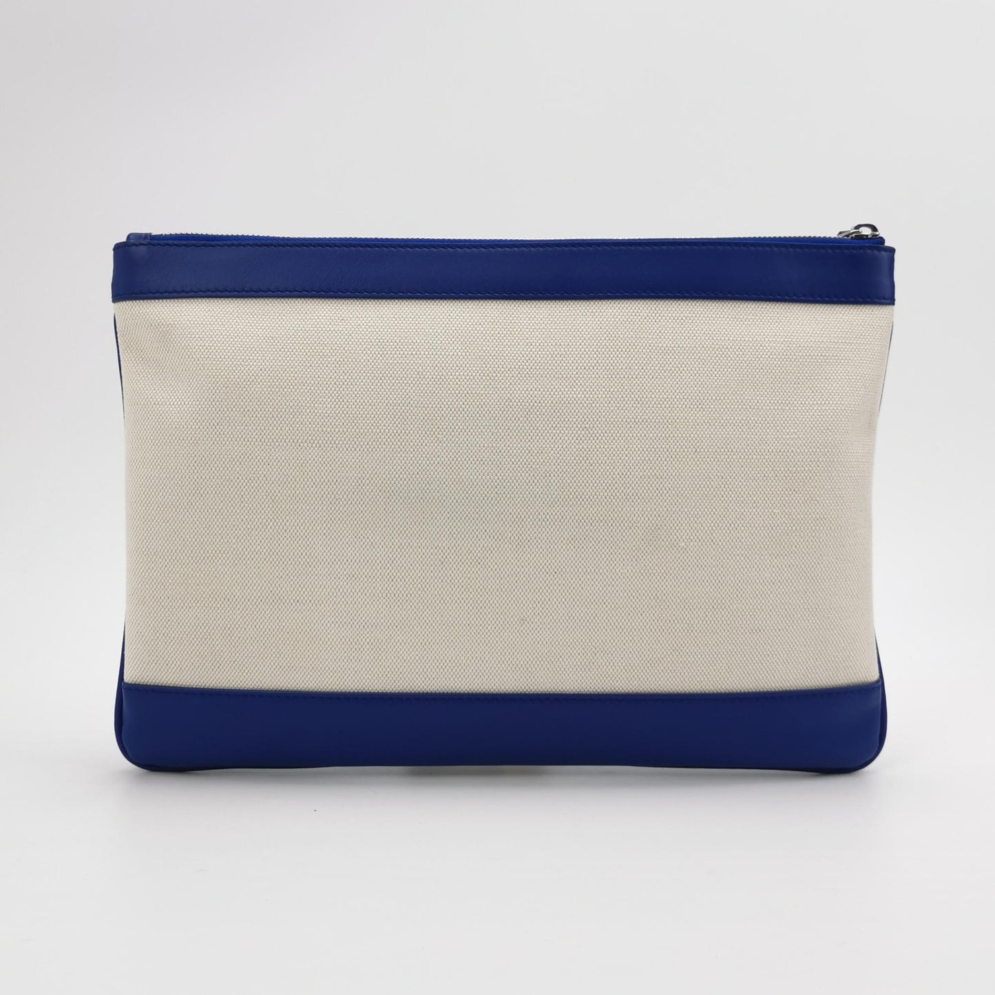 Balenciaga Colorblock Logo Canvas Leather Clutch