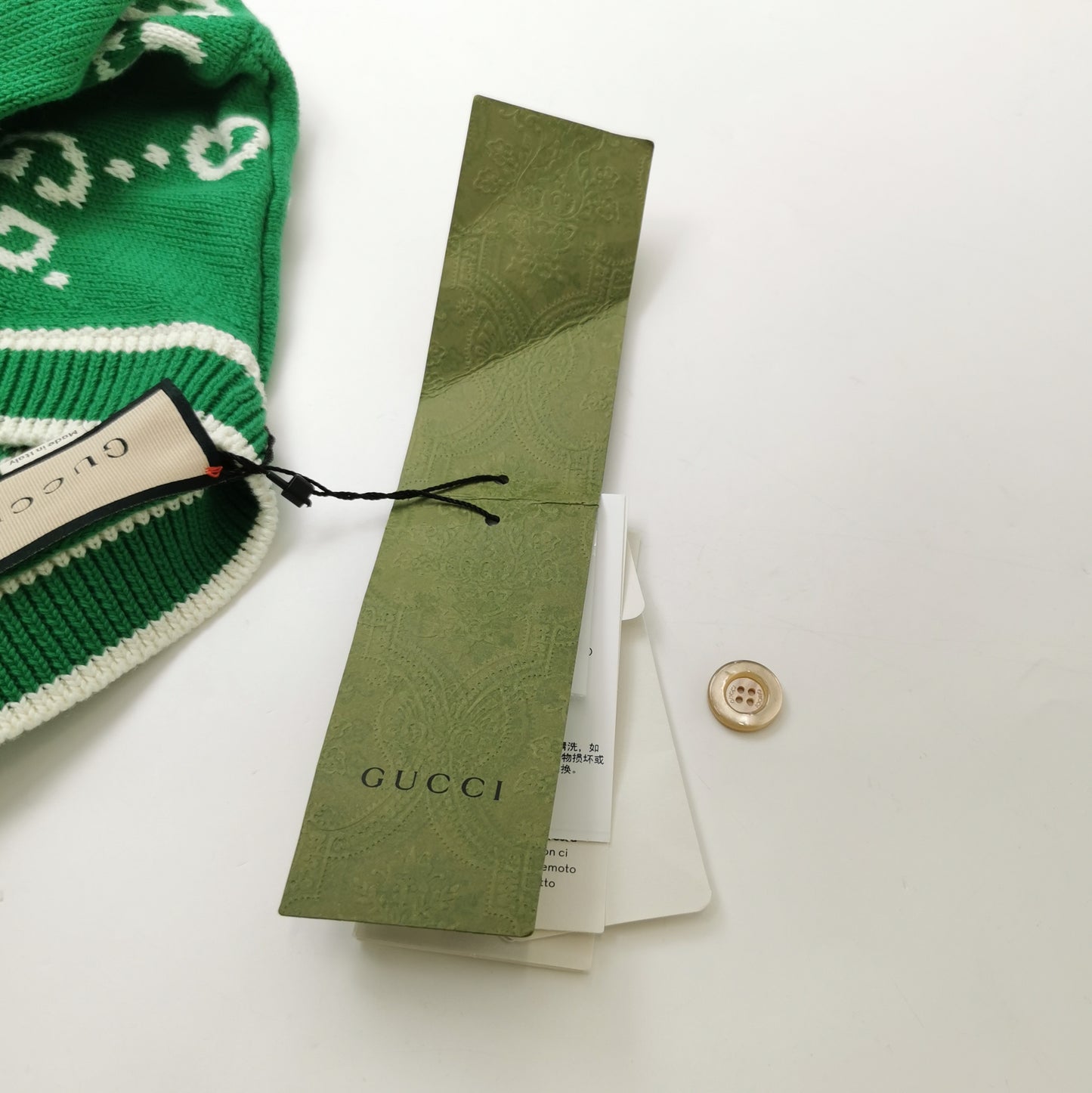 Gucci Green GG Monogram V-Neck Cardigan XS