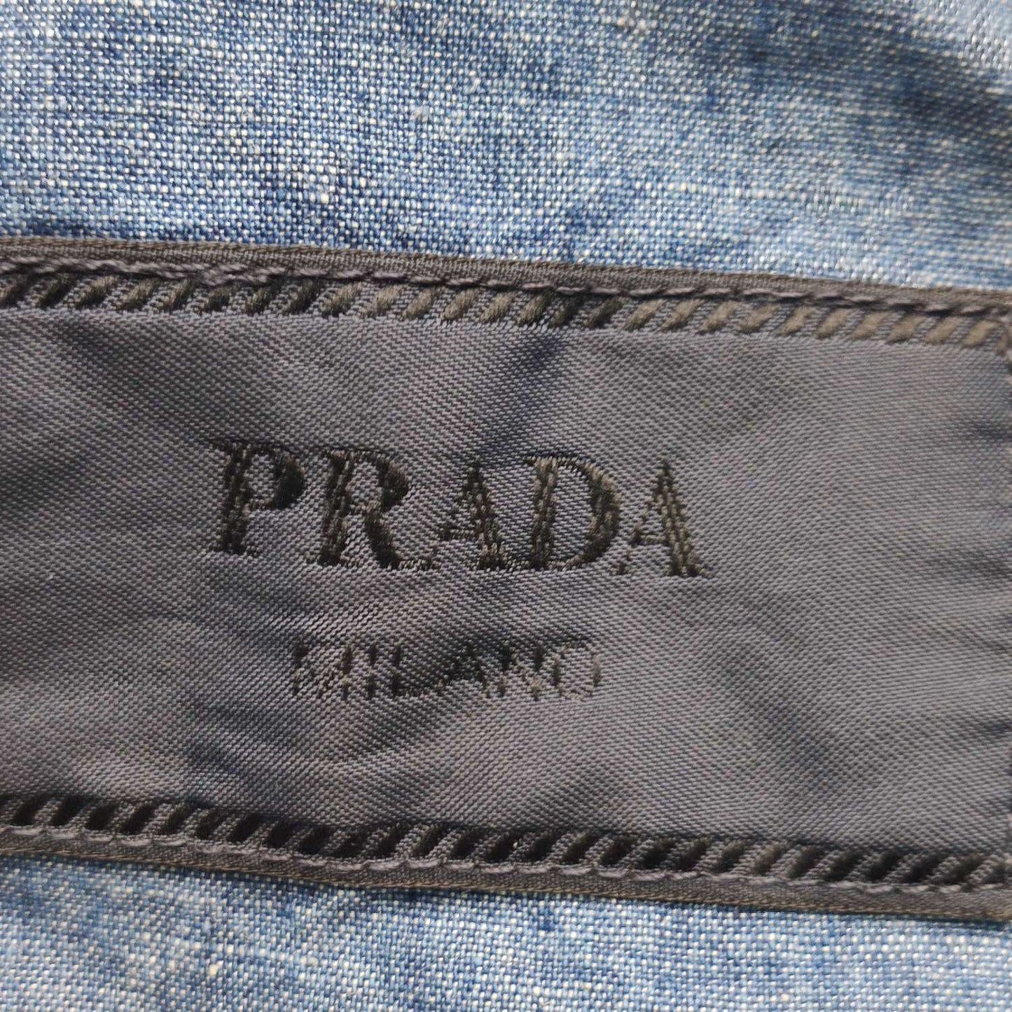 Prada Blue Triangle Logo Short-Sleeve Shirt XL