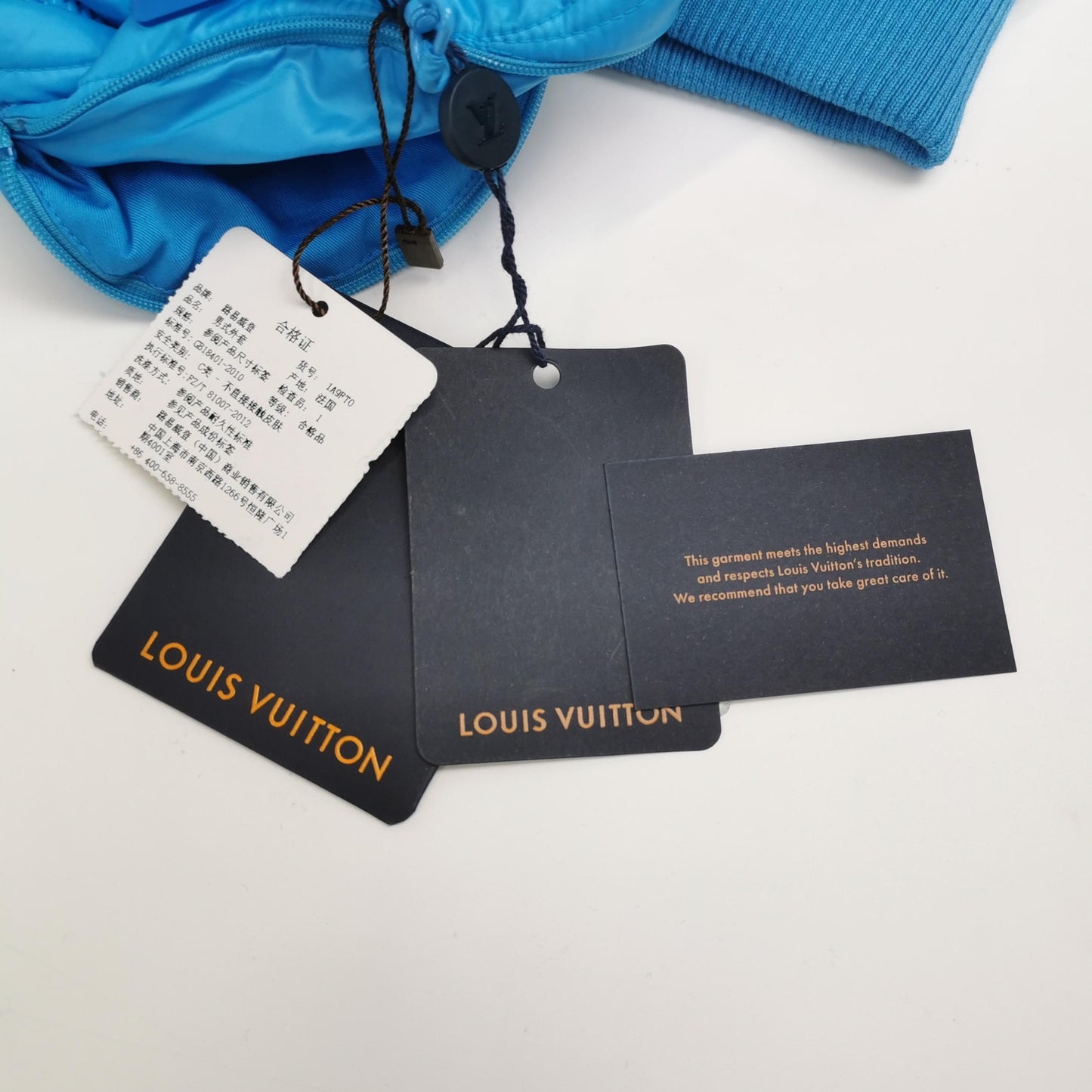 Louis Vuitton Blue Quilted Zip Cotton Jacket L