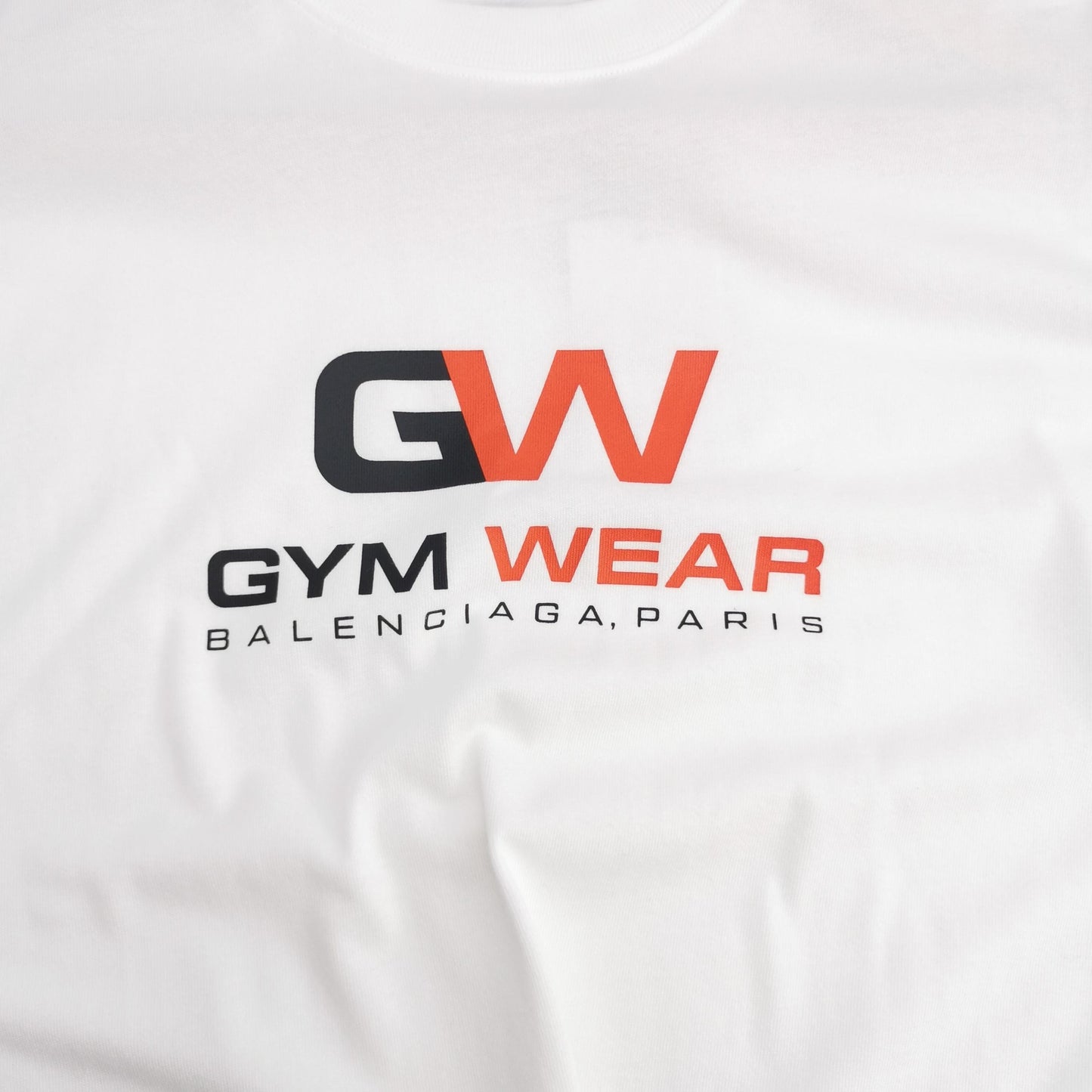 Balenciaga S Cotton Letter Print Crew Neck T-Shirt