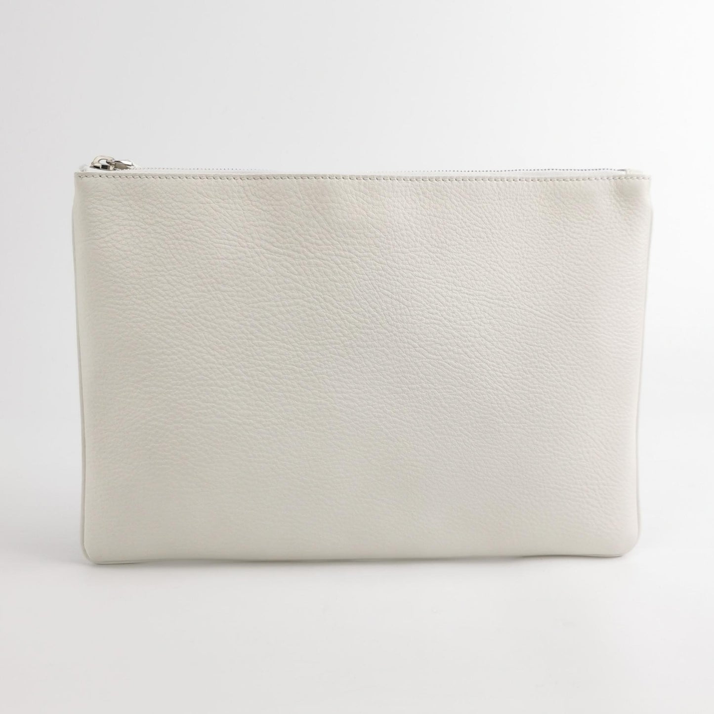 Balenciaga White Logo Zip Pouch