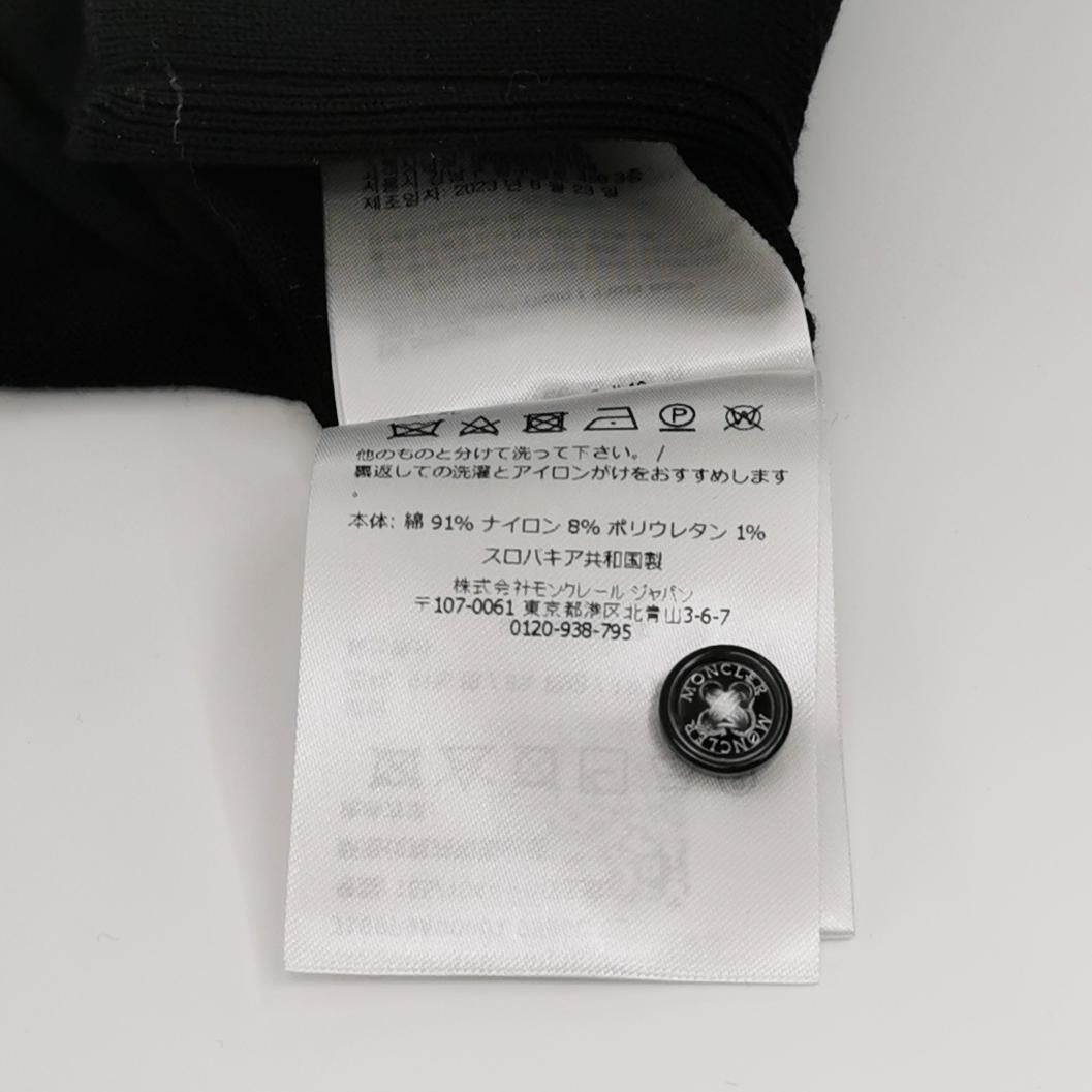 Moncler XL Cotton Solid Lapel Long-Sleeve Knit