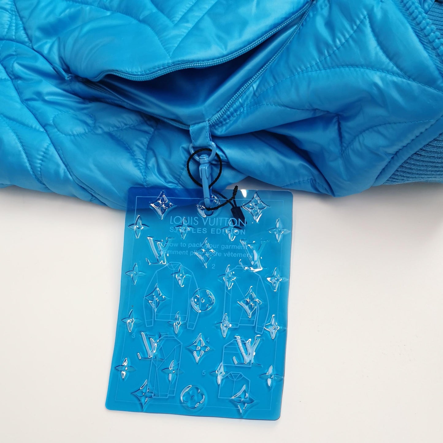 Louis Vuitton Blue Monogram Quilted Zip Jacket XS