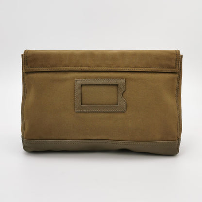 Balenciaga Leather-Canvas Colorblock Flap Clutch