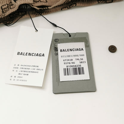 Balenciaga Logo Print Cotton Shorts S