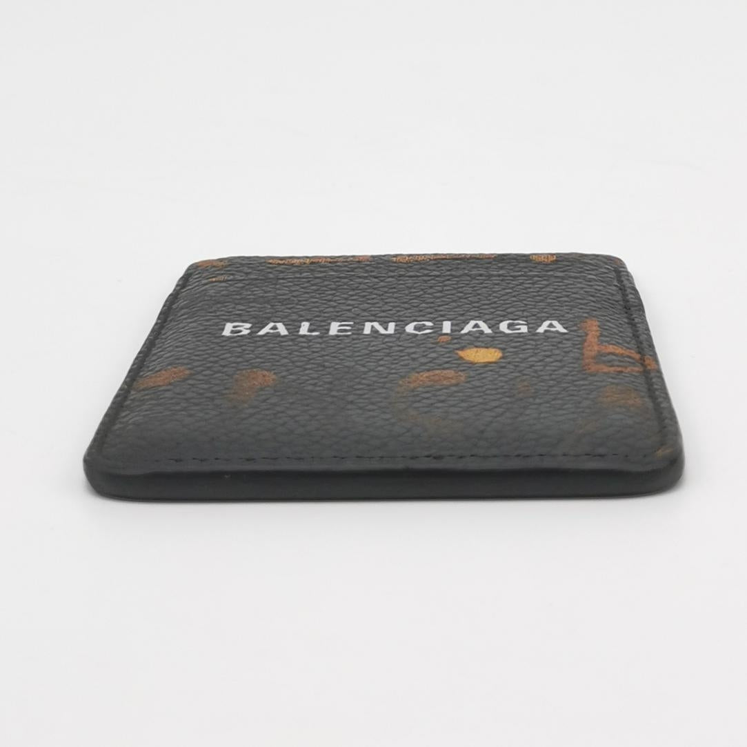 Balenciaga Leather Colorblock Logo Card Holder