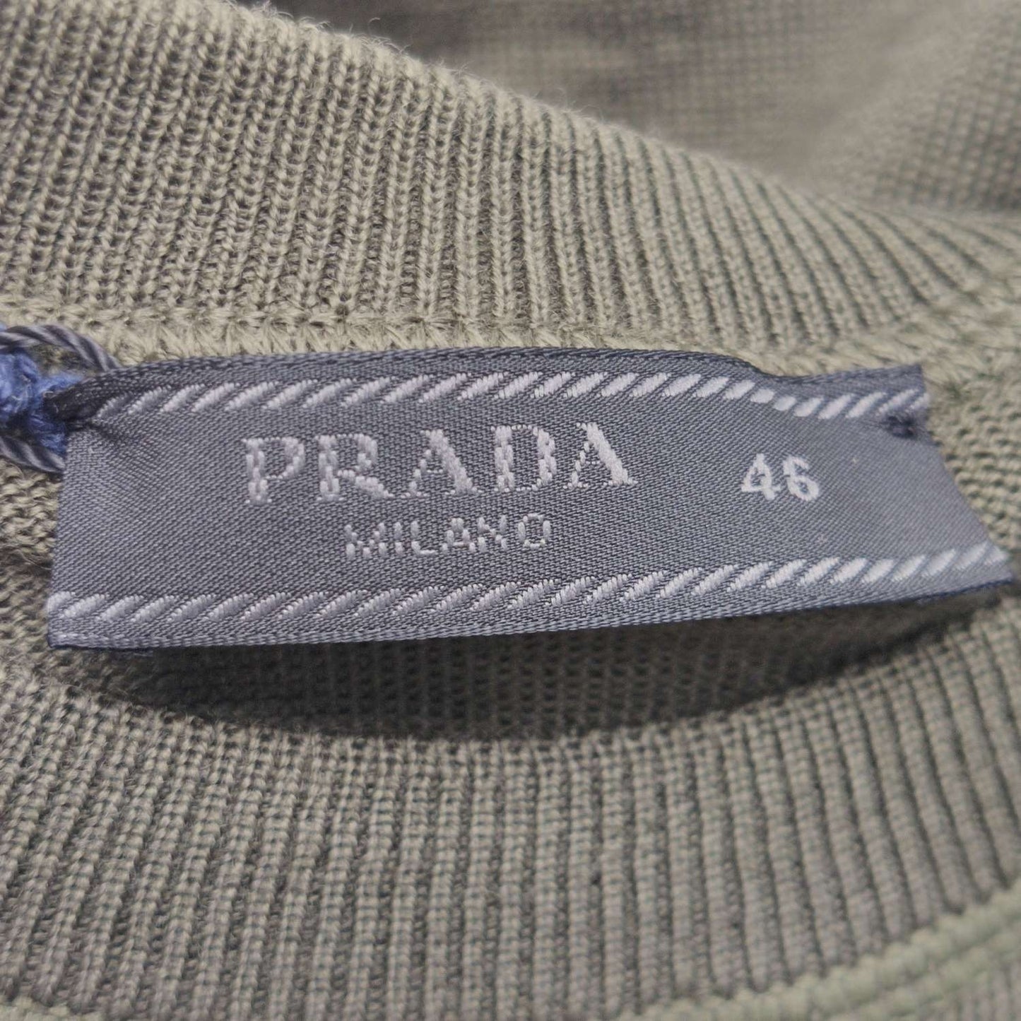 Prada Wool Blend Logo Crew Neck Sweater