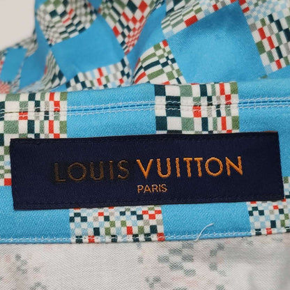 Louis Vuitton Blue Checkered Short-Sleeve Shirt M