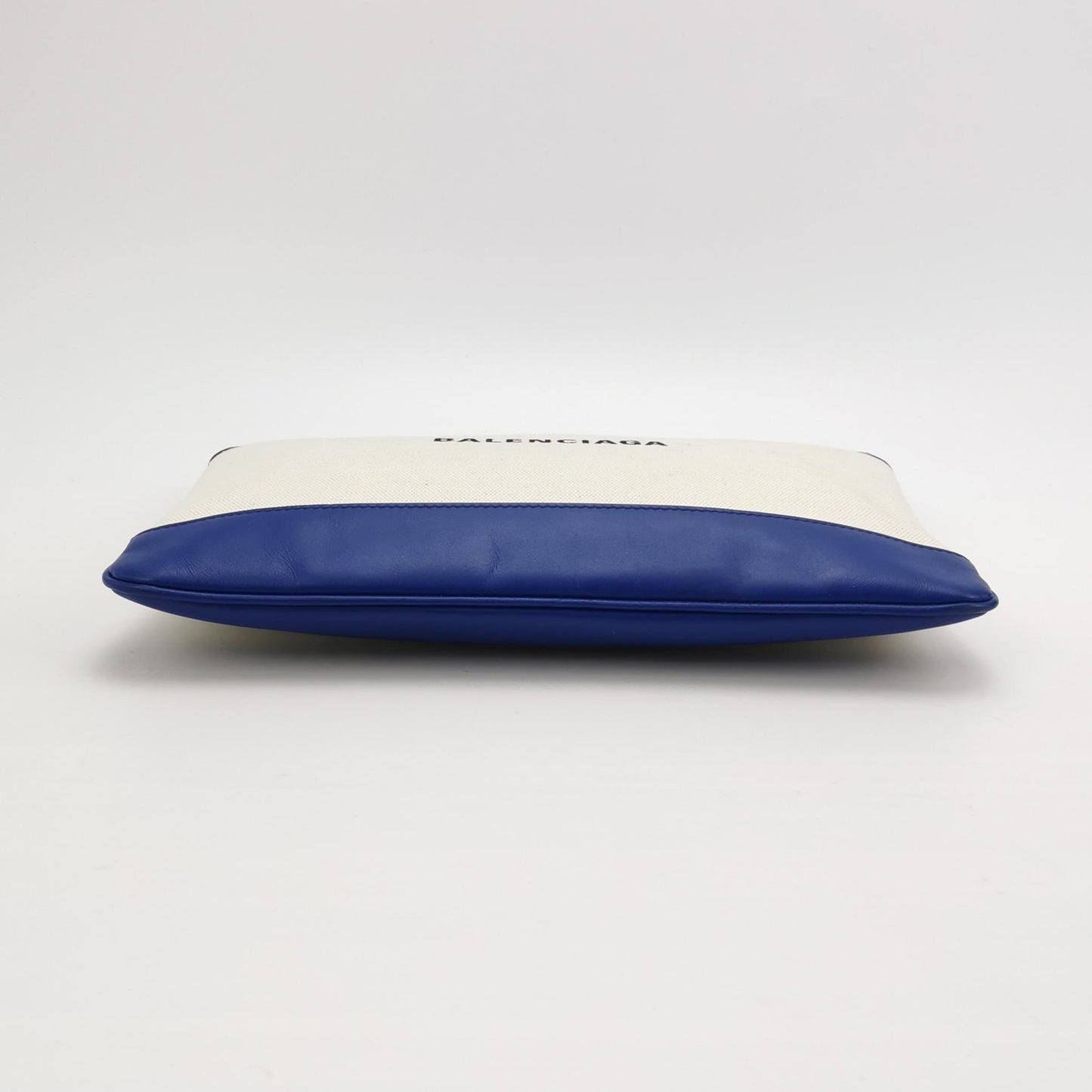 Balenciaga Colorblock Logo Canvas Leather Clutch
