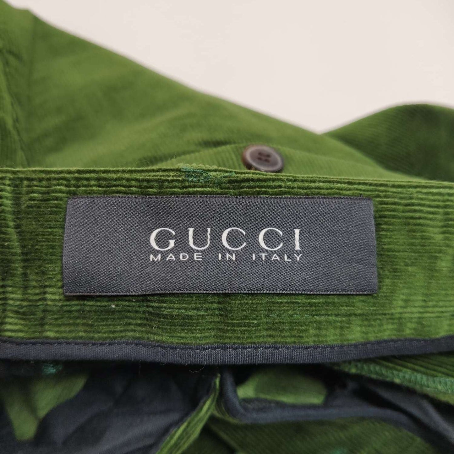 Green Corduroy Straight-Leg Pants