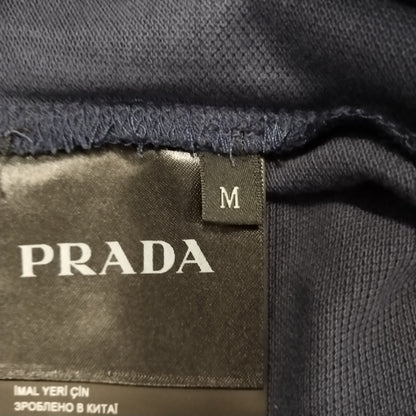 Prada Men's Navy Stripe Collar Polo M
