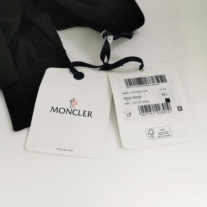 Moncler L Cotton Solid Collar Long-Sleeve Knit