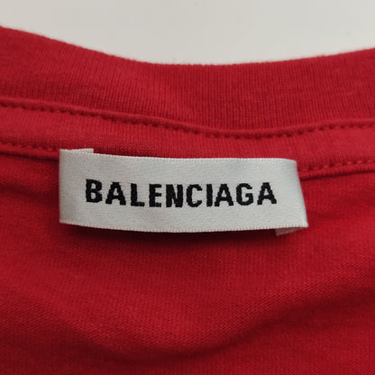 Balenciaga M Size Cotton Logo Crew Neck T-Shirt