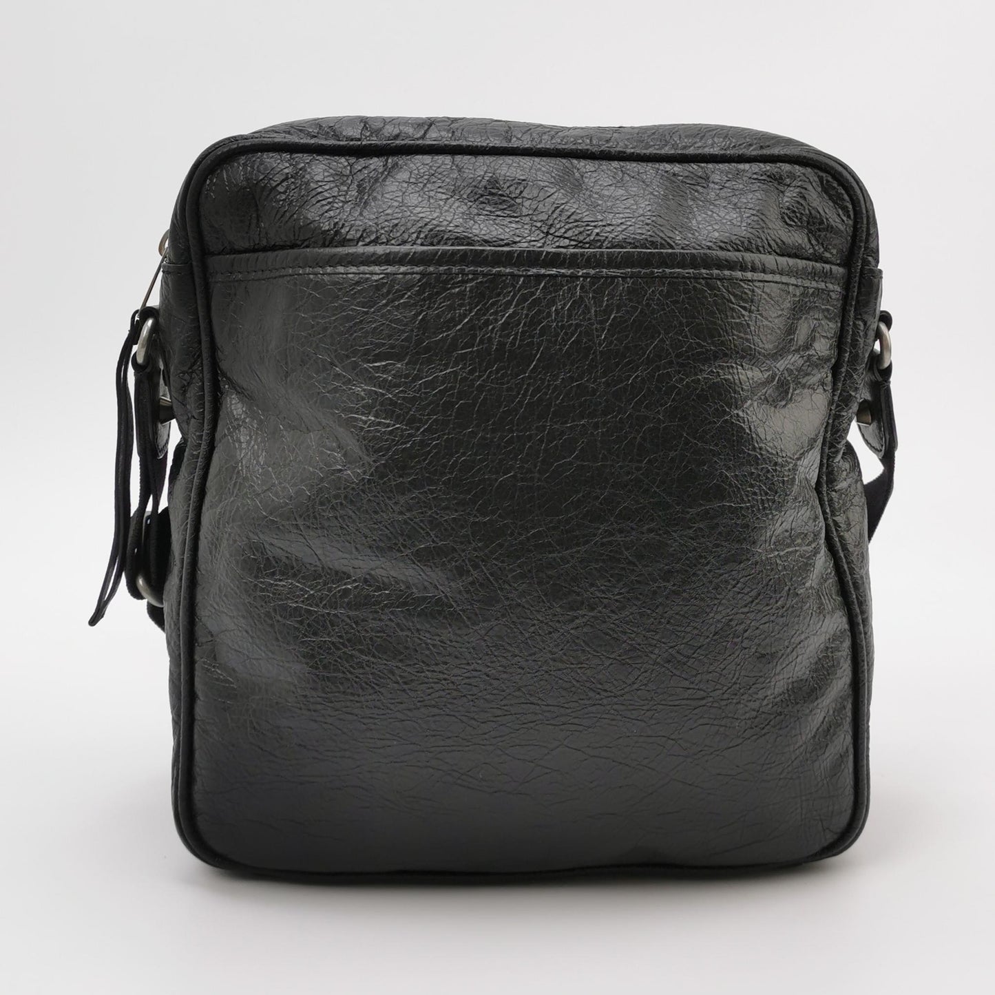 Balenciaga Waxed Leather Studded Crossbody Bag