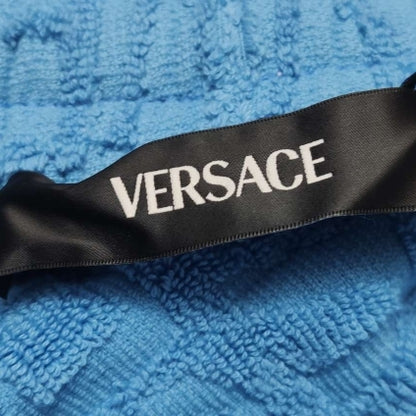 Versace Blue Cotton Logo Shorts L