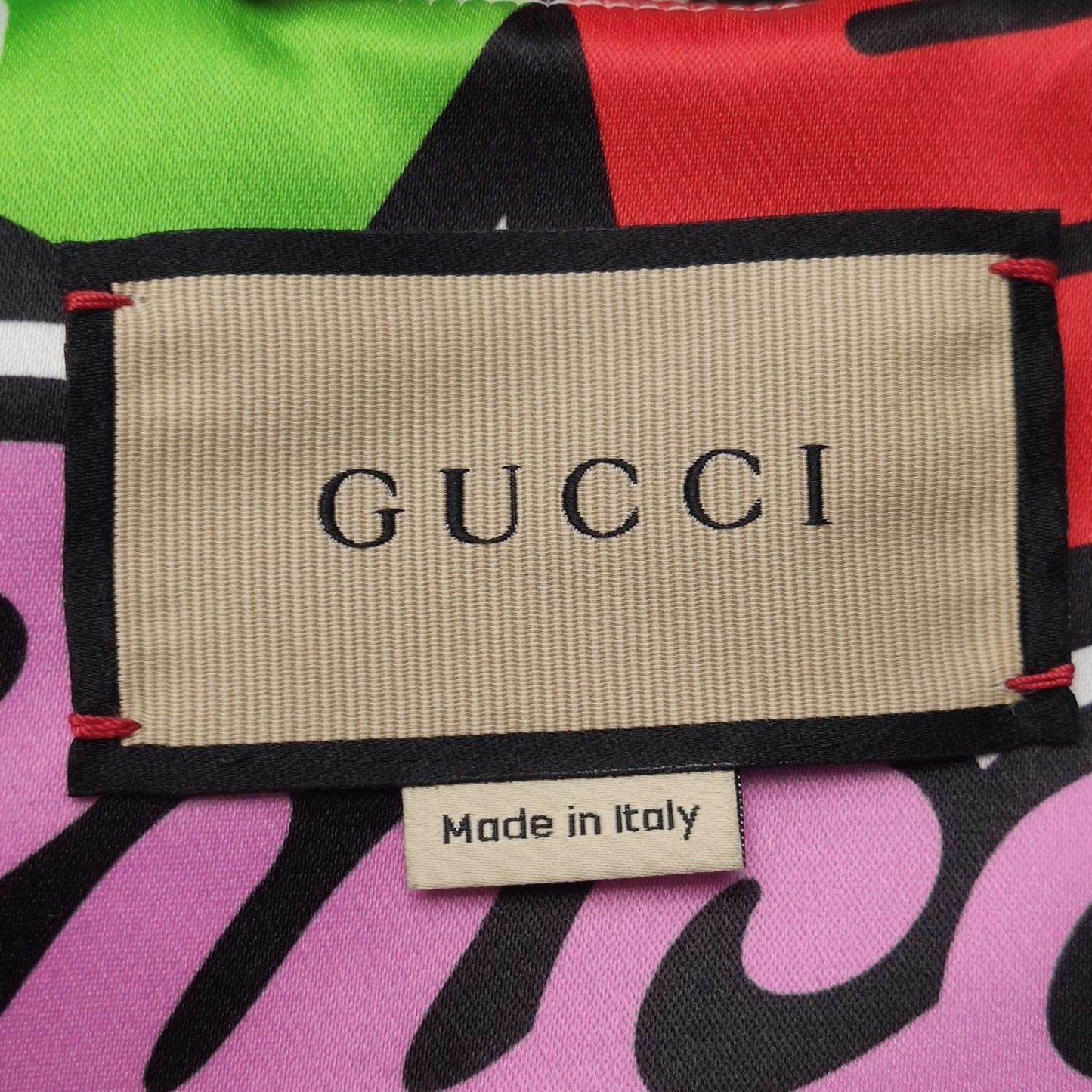 Gucci Cartoon Print Logo Collared Short-Sleeve Shirt