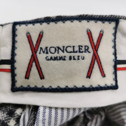 Moncler Wool Blend Plaid Logo Pants XXS/42