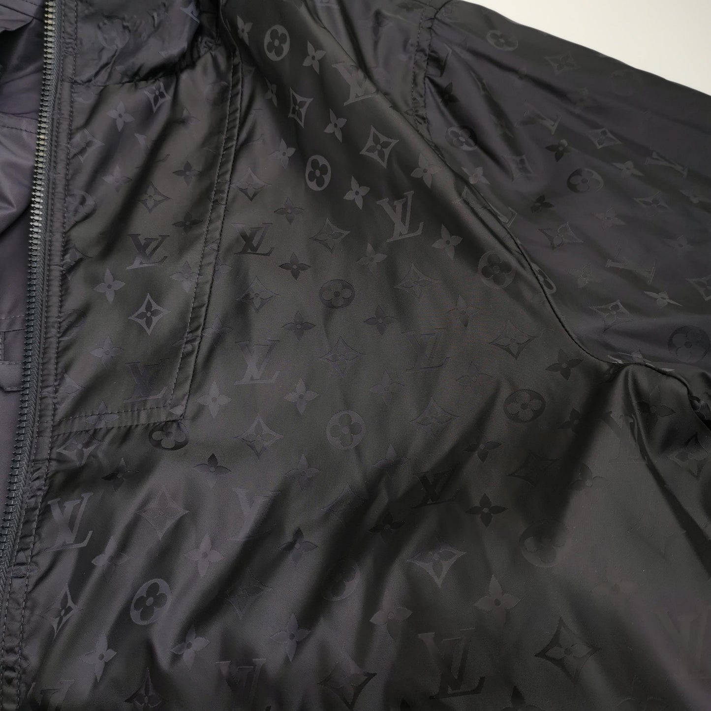 Louis Vuitton Monogram Hooded Zip Reversible Jacket L