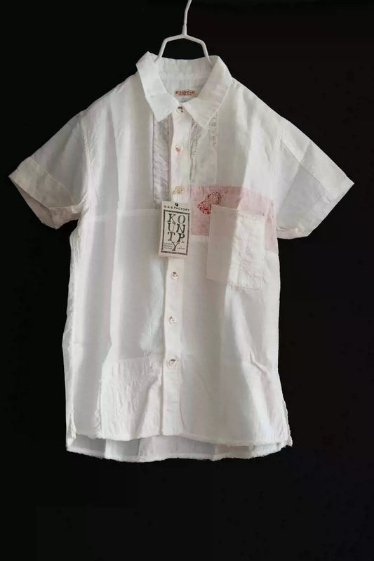 Kapital ancient linen stitching short-sleeved shirt