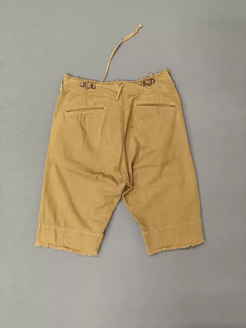 kapital Brass suspenders hook waist shorts.