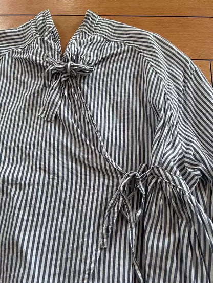 Kapital striped zipper shirt loose