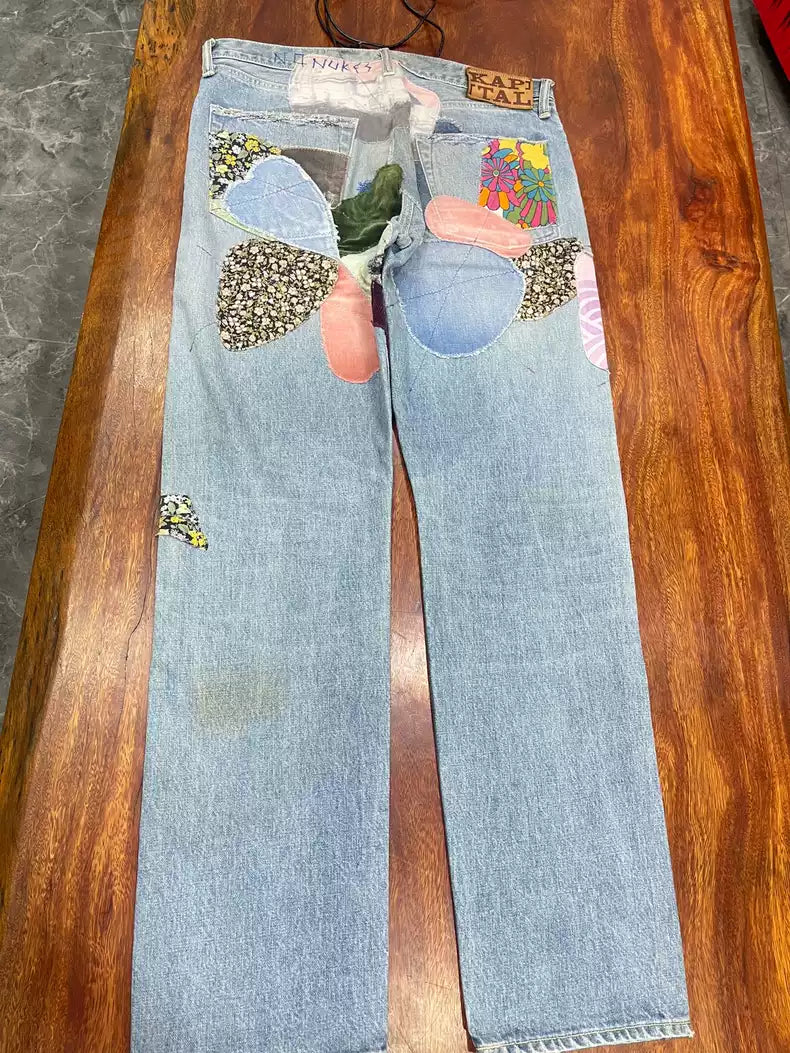 kapital New crazy patchwork patch smiling jeans