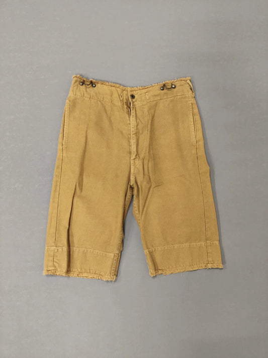 kapital Brass suspenders hook waist shorts.