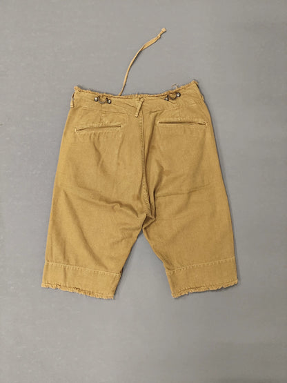 kapital Brass suspenders hook waist shorts.