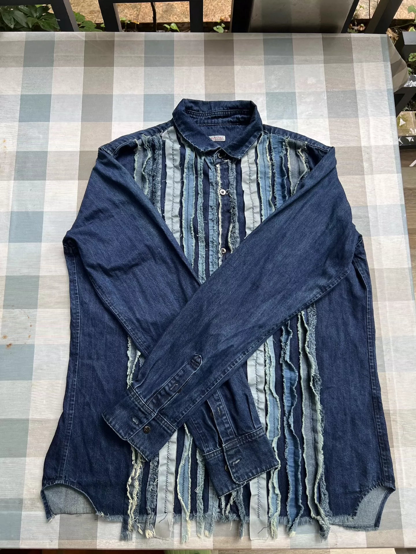 kapital Gubu stitching tassel denim shirt