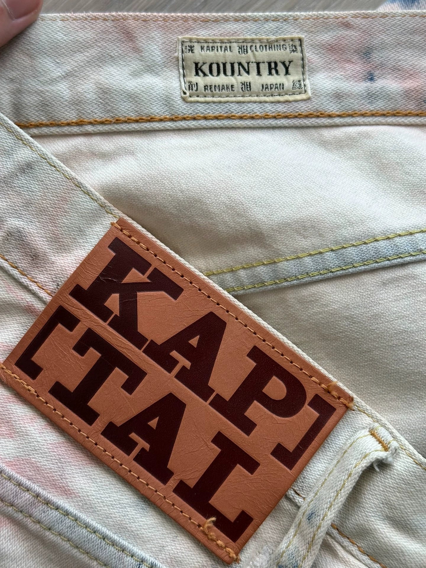 kapital Kountry tie-dye stitching jeans