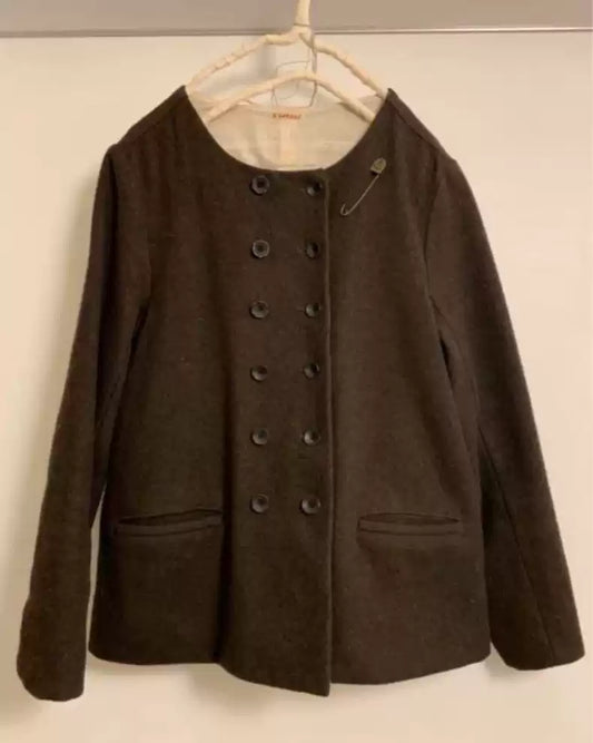 kapital Double-button collarless wool jacket