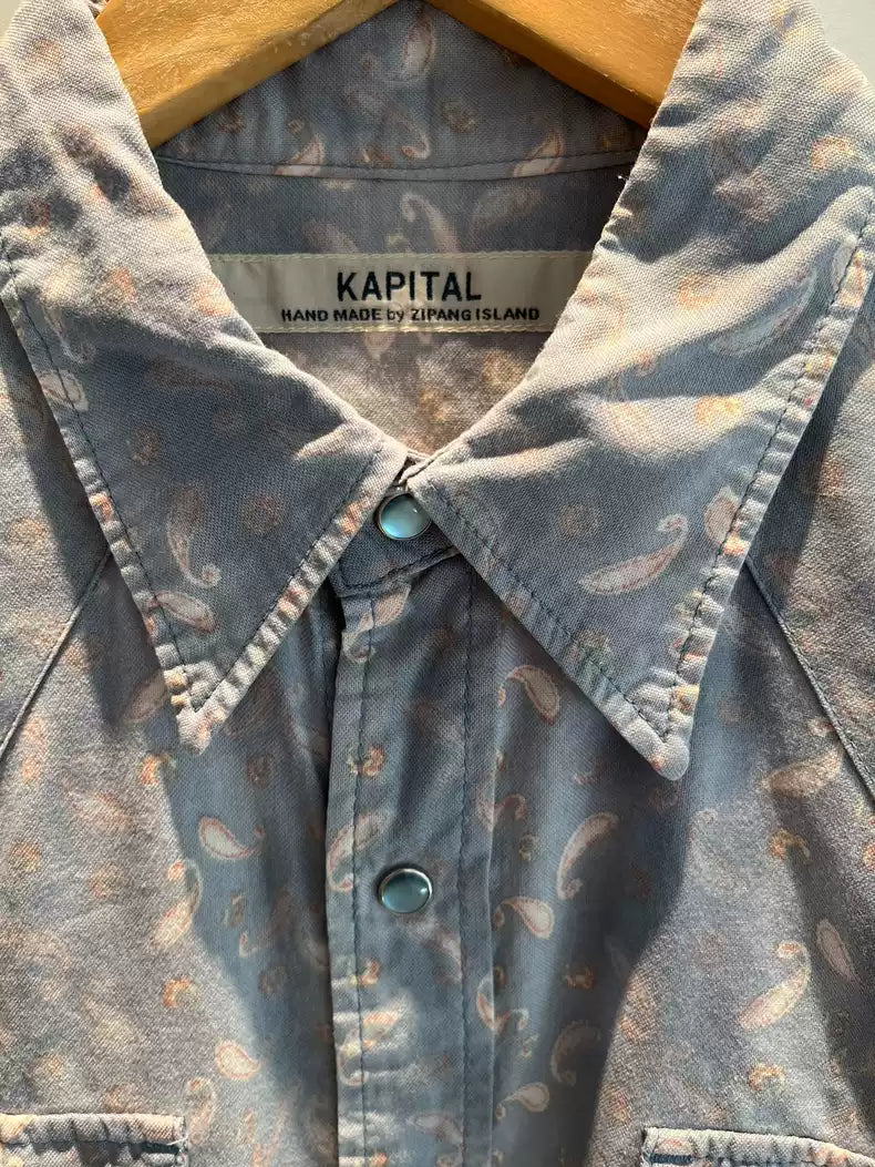 Kapital cashew pattern long sleeve pocket shirt