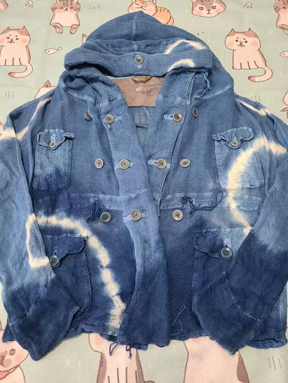 kapital Stranded blue dyed coat