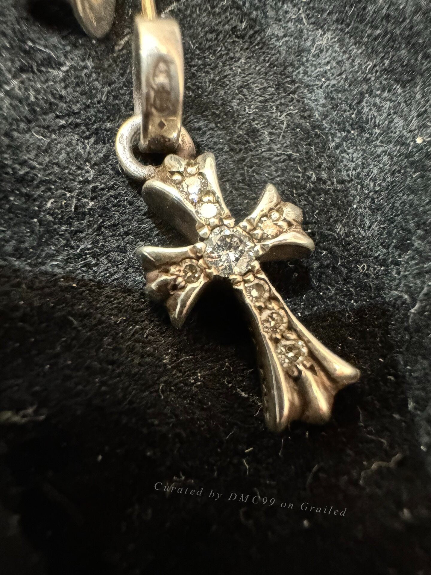 Chrome Hearts Silver Baby Fat Diamond Earrings