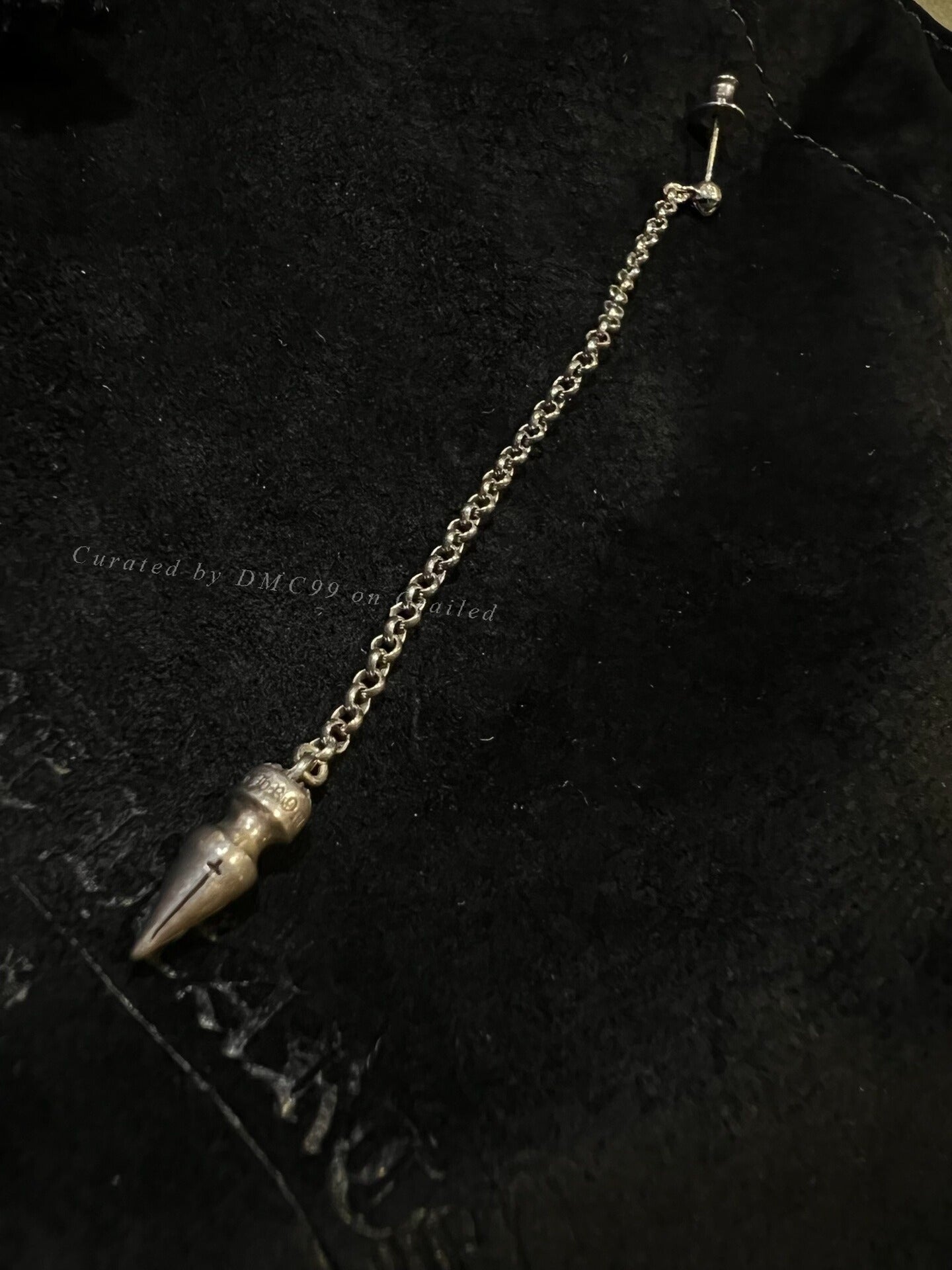 Chrome Hearts Spike Bullet Chain Earrings