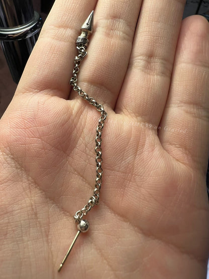 Chrome Hearts Spike Bullet Chain Earrings
